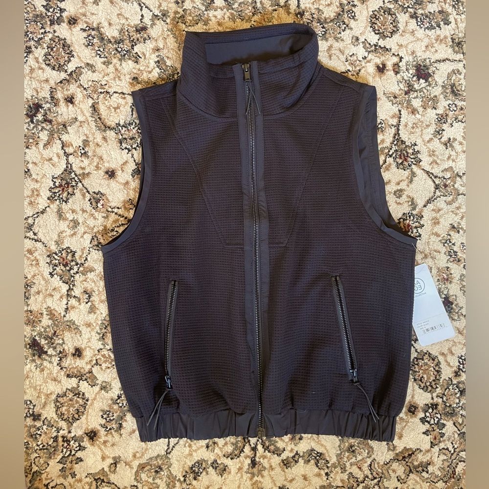 NWT Sage Collective Black Zip Up Vest Size Small Fall Activewear Sporty Athletic